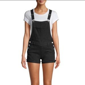 Black overall shorts